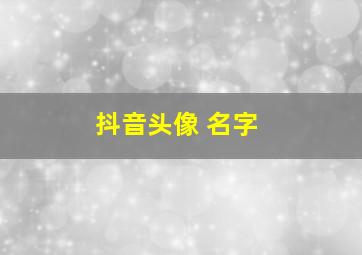 抖音头像 名字